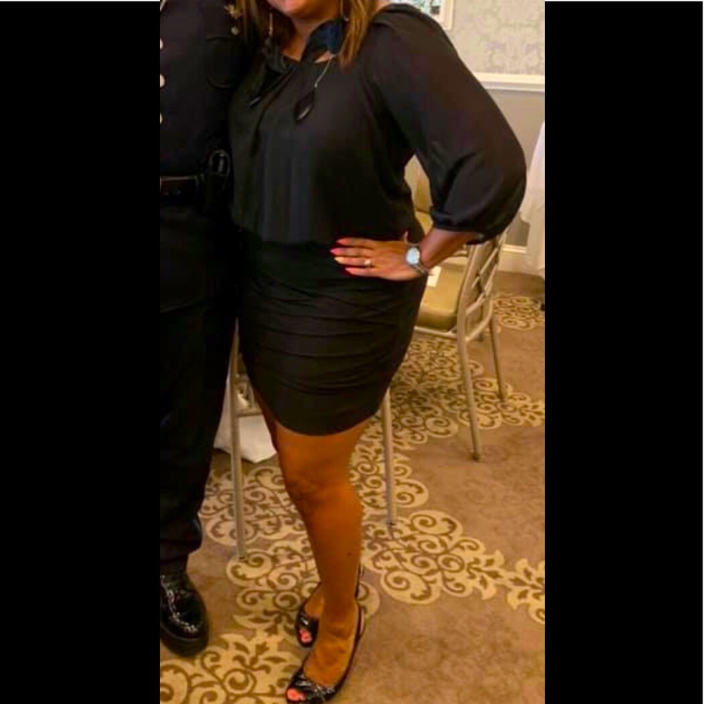 Unique LBD- Black Blouson Dress